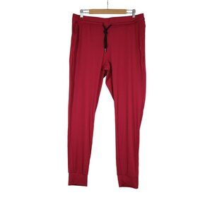 Born Primitive women's zippered stretch cranberry‎ recovery joggers XXL